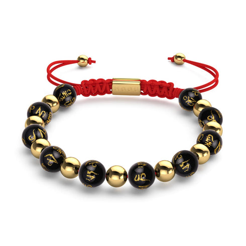 Tibetisches Amulett | Deluxe Obsidian Mantra Armband